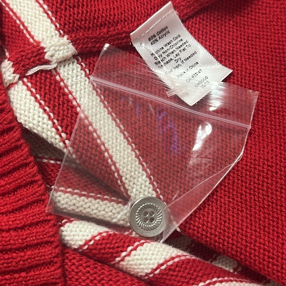 Talbots NEW Womens Nautical Red White Stripe Sweater Size 1X Preppy Coastal - Picture 9 of 9